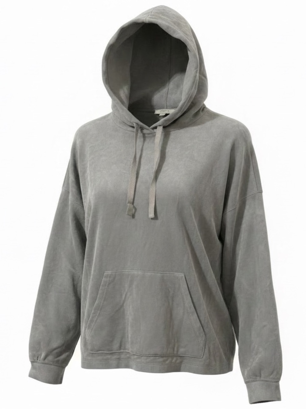 LOFT Outlet Grey Velour Relaxed Hoodie Sweatshirt Large